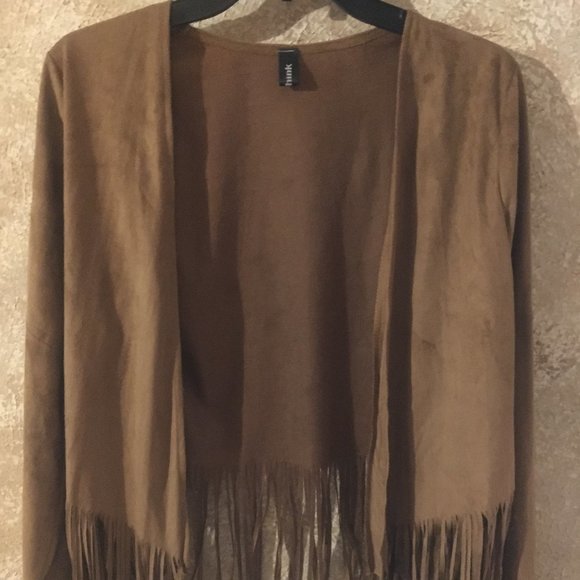 Fringed Jacket in Rich Tan Color - Picture 2 of 3